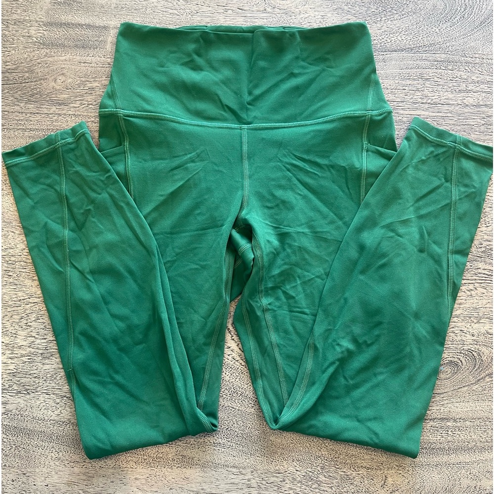 Dark Green Lululemon Leggings With Pockets